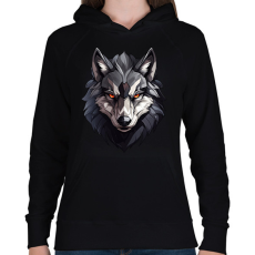 PRINTFASHION Farkas  - Női kapucnis pulóver - Fekete