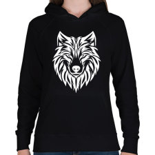 PRINTFASHION Farkas  - Női kapucnis pulóver - Fekete női pulóver, kardigán