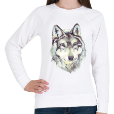 PRINTFASHION Farkas - Női pulóver - Fehér női pulóver, kardigán