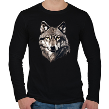 PRINTFASHION farkas portré - Férfi hosszú ujjú póló - Fekete férfi póló