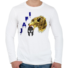 PRINTFASHION farkas spárta - Férfi hosszú ujjú póló - Fehér