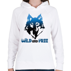 PRINTFASHION Farkas - vad és szabad wild and free - Női kapucnis pulóver - Fehér