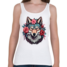 PRINTFASHION Farkas virágokkal - Női atléta - Fehér női trikó