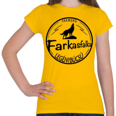 PRINTFASHION Farkasfalka legénybúcsú - Női póló - Sárga