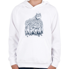 PRINTFASHION Farkashegy - Gyerek kapucnis pulóver - Fehér