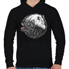 PRINTFASHION Farkasos  - Férfi kapucnis pulóver - Fekete