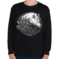 PRINTFASHION Farkasos  - Gyerek pulóver - Fekete