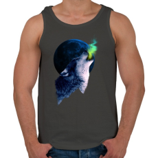 PRINTFASHION Farkasüvöltés - Férfi atléta - Sötétszürke