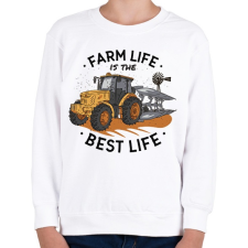 PRINTFASHION Farm - trakrtor - a legjobb életmód - Gyerek pulóver - Fehér gyerek pulóver, kardigán