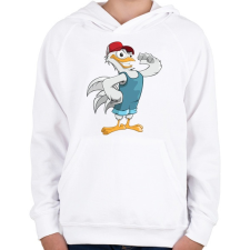 PRINTFASHION Farmer Chicken - Gyerek kapucnis pulóver - Fehér gyerek pulóver, kardigán