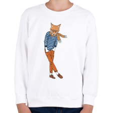 PRINTFASHION Fashion Fox - Gyerek pulóver - Fehér gyerek pulóver, kardigán