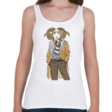 PRINTFASHION Fashion Goat - Női atléta - Fehér női trikó