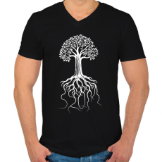 PRINTFASHION faSZOM - Férfi V-nyakú póló - Fekete