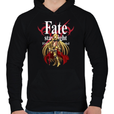 PRINTFASHION Fate stay night - Férfi kapucnis pulóver - Fekete férfi pulóver, kardigán