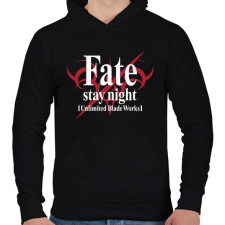 PRINTFASHION Fate Stay Night - Férfi kapucnis pulóver - Fekete férfi pulóver, kardigán