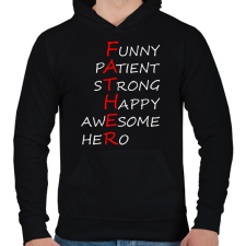 PRINTFASHION Father - Férfi kapucnis pulóver - Fekete férfi pulóver, kardigán