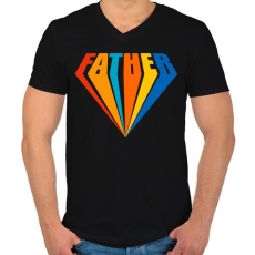 PRINTFASHION Father - Férfi V-nyakú póló - Fekete