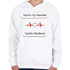 PRINTFASHION fav cardio - Gyerek kapucnis pulóver - Fehér gyerek pulóver, kardigán