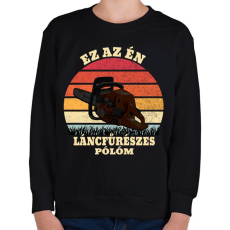 PRINTFASHION Favágó / Láncfűrész - Gyerek pulóver - Fekete