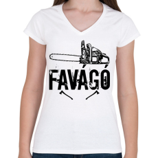 PRINTFASHION favágó - Női V-nyakú póló - Fehér