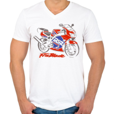 PRINTFASHION fb1 - Férfi V-nyakú póló - Fehér férfi póló