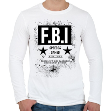 PRINTFASHION FBI - Férfi hosszú ujjú póló - Fehér férfi póló