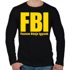 PRINTFASHION FBI - Férfi hosszú ujjú póló - Fekete férfi póló