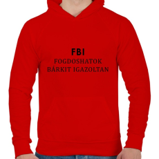 PRINTFASHION FBI - Férfi kapucnis pulóver - Piros