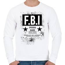 PRINTFASHION FBI - Férfi pulóver - Fehér férfi pulóver, kardigán