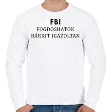 PRINTFASHION FBI - Férfi pulóver - Fehér