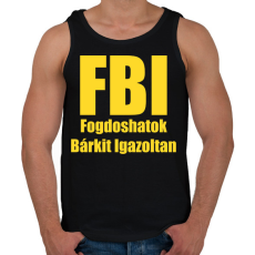 PRINTFASHION FBI - Fogdoshatok bárkit igazoltan - Férfi atléta - Fekete