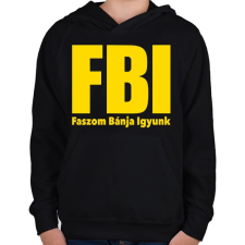 PRINTFASHION FBI - Gyerek kapucnis pulóver - Fekete gyerek pulóver, kardigán