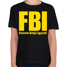 PRINTFASHION FBI - Gyerek póló - Fekete