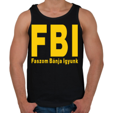 PRINTFASHION FBI igyunk - Férfi atléta - Fekete atléta, trikó