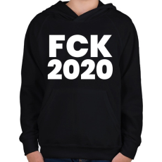 PRINTFASHION Fck 2020 - Gyerek kapucnis pulóver - Fekete