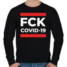 PRINTFASHION FCK COVID - Férfi pulóver - Fekete