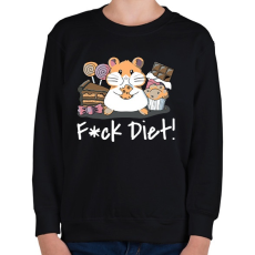 PRINTFASHION Fck Diet! - Gyerek pulóver - Fekete