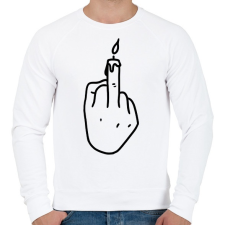 PRINTFASHION FCK gyertya - Férfi pulóver - Fehér férfi pulóver, kardigán