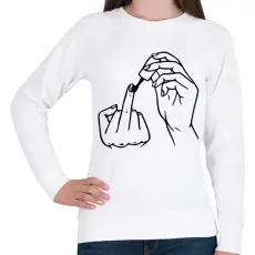 PRINTFASHION Fck off nőnapi minta - Női pulóver - Fehér
