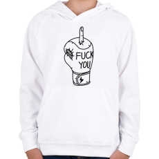 PRINTFASHION FCK tatto - Gyerek kapucnis pulóver - Fehér