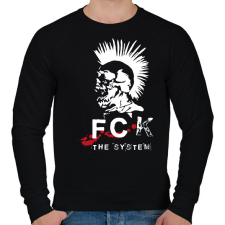PRINTFASHION Fck the system - Férfi pulóver - Fekete férfi pulóver, kardigán