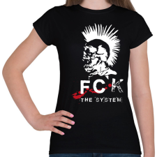 PRINTFASHION Fck the system - Női póló - Fekete női póló