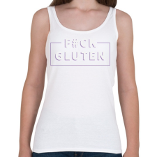 PRINTFASHION fcuk-gluten-white-purple - Női atléta - Fehér női trikó