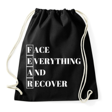 PRINTFASHION FEAR - Face Everything And Recover - Sportzsák, Tornazsák - Fekete tornazsák