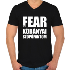 PRINTFASHION Fear the kőbányai szopófantom - Férfi V-nyakú póló - Fekete férfi póló