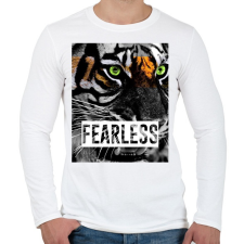 PRINTFASHION FEARLESS - Férfi hosszú ujjú póló - Fehér férfi póló