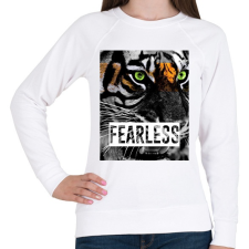 PRINTFASHION FEARLESS - Női pulóver - Fehér női pulóver, kardigán