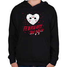 PRINTFASHION Február 14 Jason - Gyerek kapucnis pulóver - Fekete