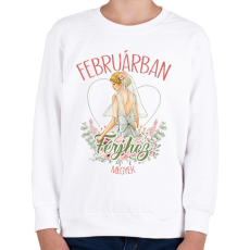 PRINTFASHION Februárban férjhez megyek - Gyerek pulóver - Fehér