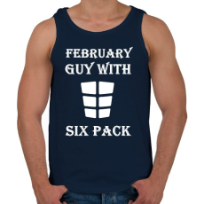 PRINTFASHION Februárban született kockás hasú - Férfi atléta - Sötétkék